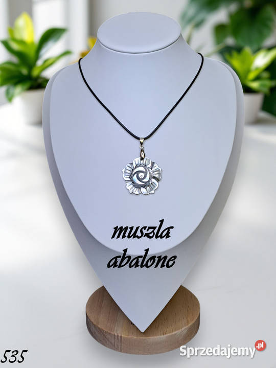 Zawieszka wisiorek z muszli MUSZLA ABALONE kwiat mazowieckie Warszawa
