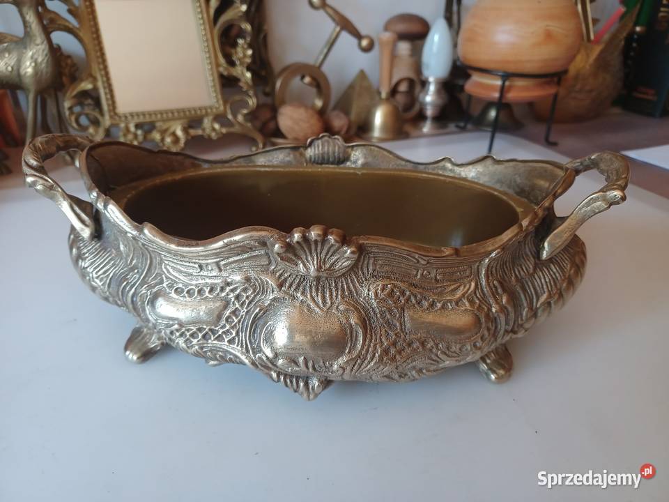 Piękna mosiężna żardiniera Poznań