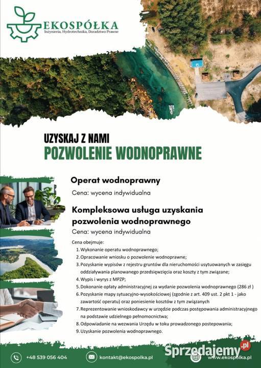 Operat wodnoprawny Pozwolenie wodnoprawne Usługi Przeworsk