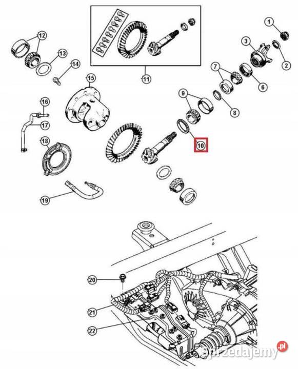 PIERŚCIEŃ DYSTANS MOSTU JEEP WRANGLER 0306 zASO