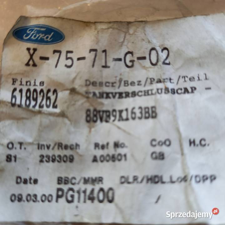 618926288VB9K163BB Korek wlewu paliwa TRANSIT Kraków sprzedam