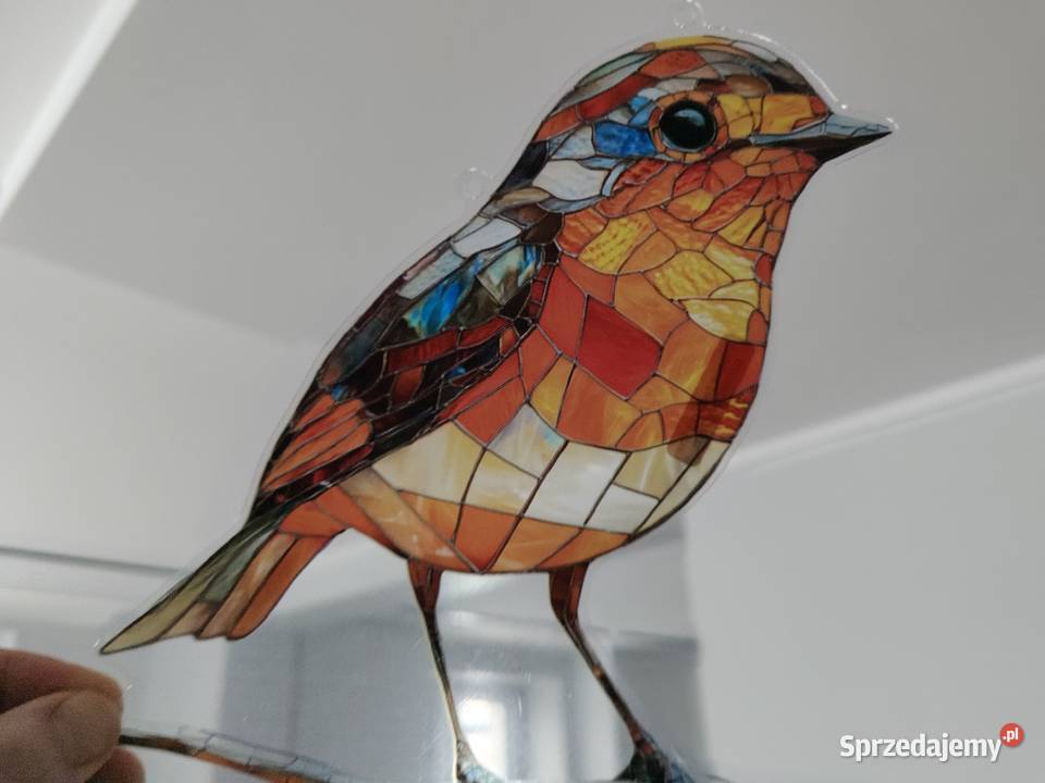 Nowy witraż witrażyk dekoracja okienna ptak Płock sprzedam