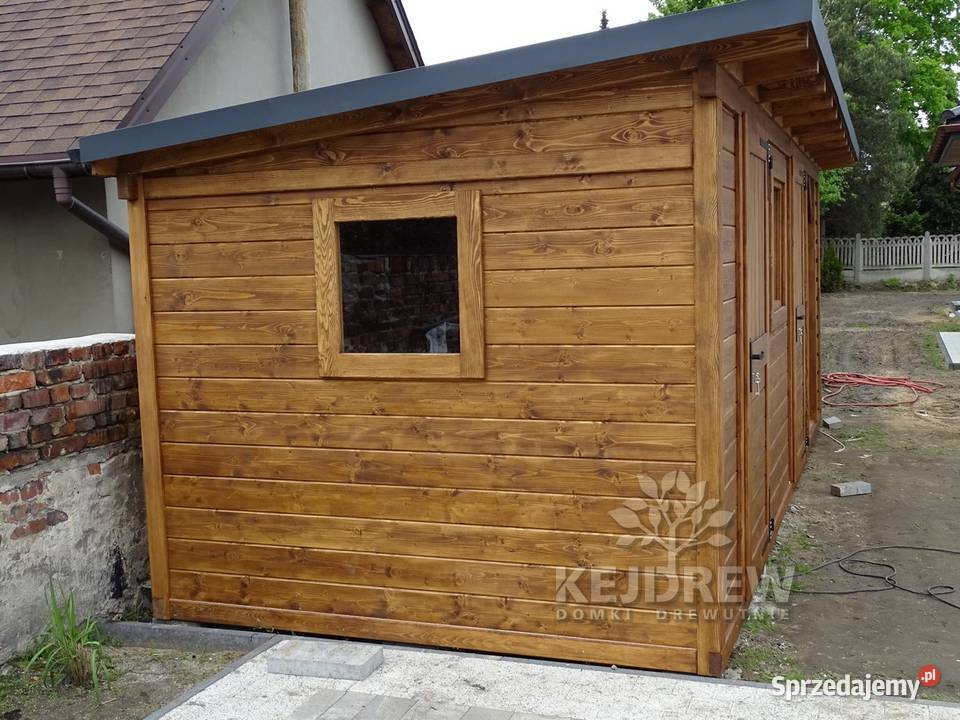 Nowoczesny domek narzędziowy z drewutnią Piła Pierwsza