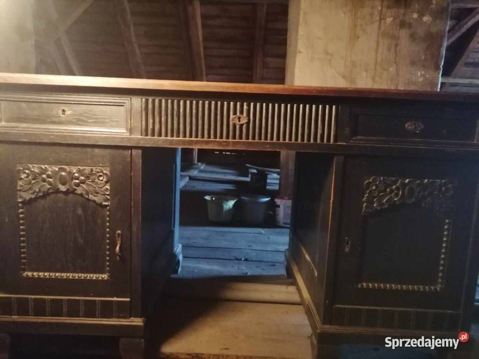 Biurko Duze Drewniane Zabytkowe Lubawa sprzedam