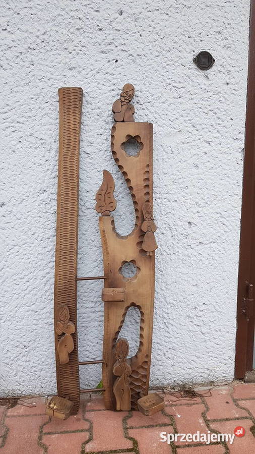 Stary drewniany świecznik prl Antyki śląskie