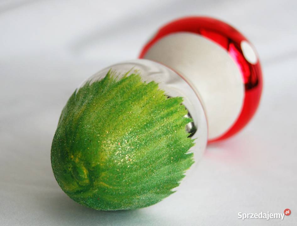 Bombka szklana ręcznie malowana muchomorek 16 lubelskie Lublin