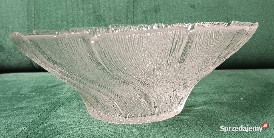 Duża owocarka misa szklana PRL vintage Zbylitowska Góra