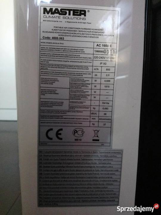 przenośny klimatyzator firmy Master model AC mazowieckie
