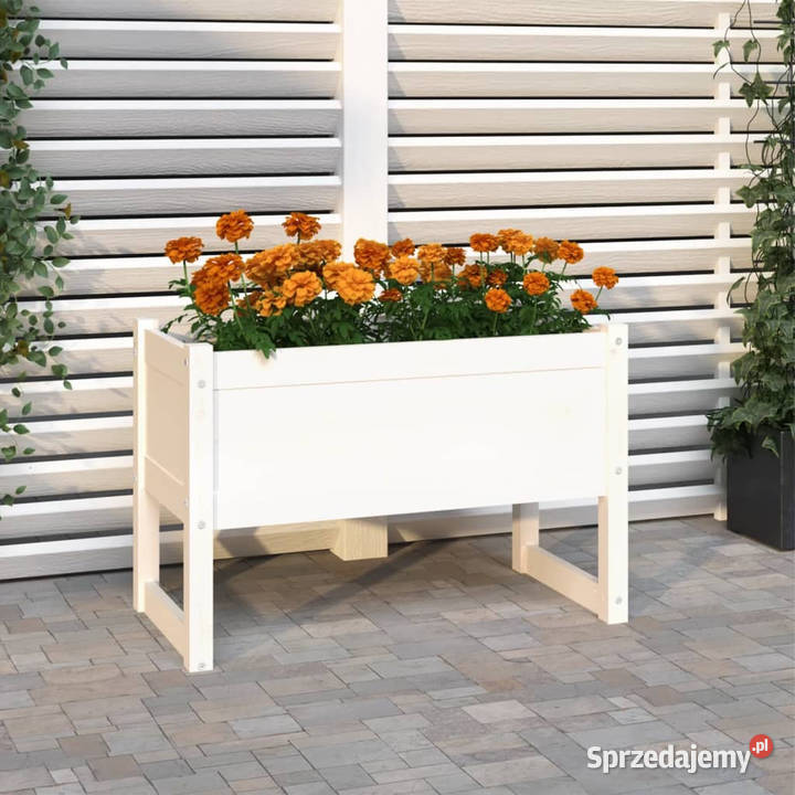 Donica biała 78x40x52 lite drewno sosnowe Warszawa