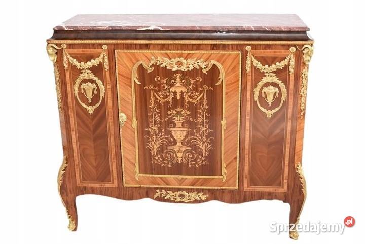 Piękna Komoda Empire Drewno Mosiądz Szafa Kraków