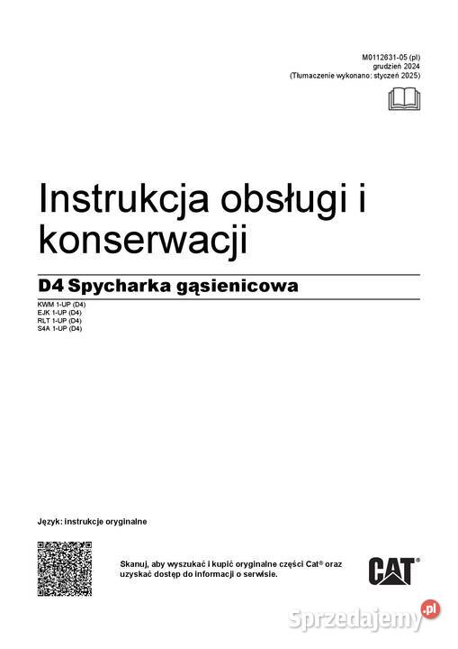 Caterpillar D4 spycharka gąsienicowa DTR miękka Kraków
