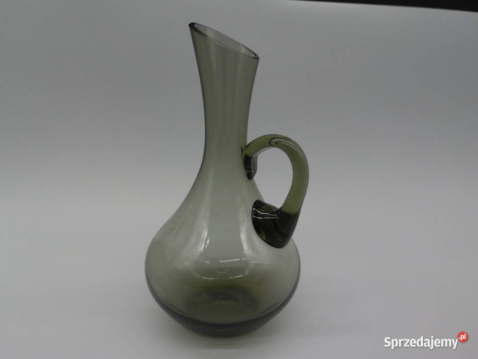 Wazon Dzbanek Szkło Dymione Vintage Lata 6070 Porcelana i szkło Raszków