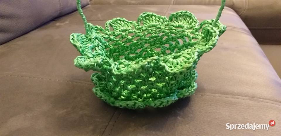 Koszyczek sznurkowy robiony na szydełku Legionowo