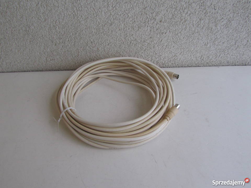 Kabel przewód biały antenowy 10m TV MęskiŻeński Olecko