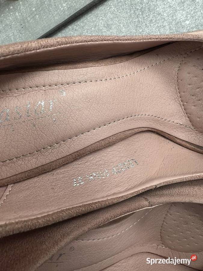 Buty na obcasie czółenka szpilki na słupku różowy Czółenka Jasło sprzedam