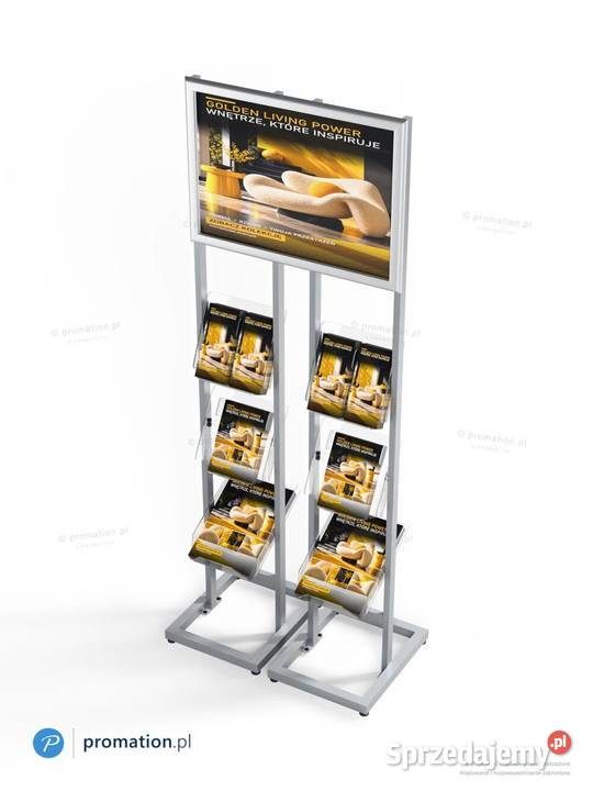 Srebrny stojak na plakat A2 i ulotki A4 A5 DL do Katowice