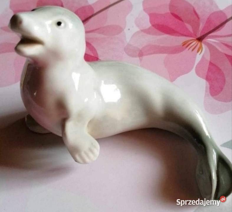 Foka Lipelsdorf Stara porcelanowa figurka Pabianice