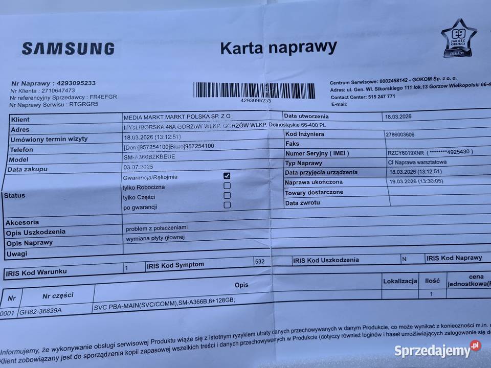 TELEFON SAMSUNG GALAXY A36 6GB128GB 5G czarny 2 Gorzów Wielkopolski