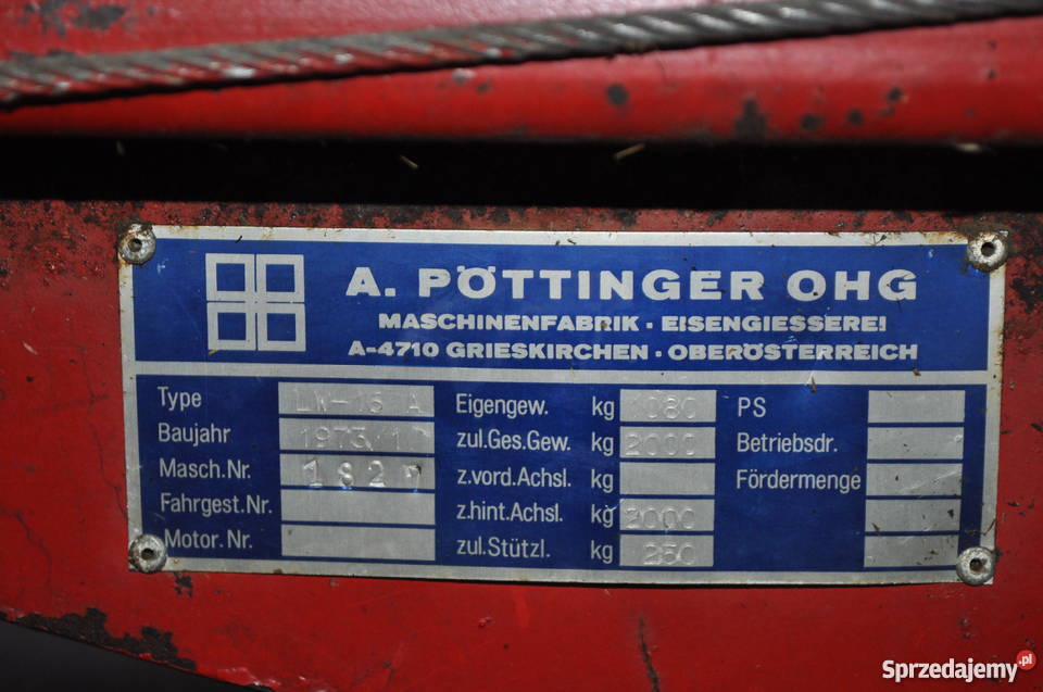 Przyczepa samozbierająca Pottinger 15 nieuszkodzony Olszówka sprzedam