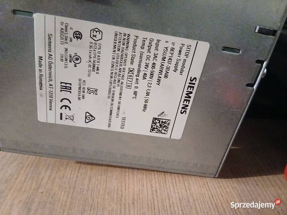 Zasilacz przemysłowy Siemens SITOP modular 24V Cedrowice
