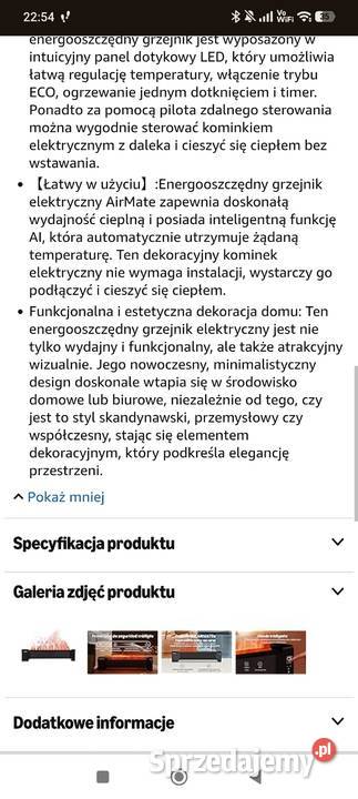 Grzejnik elektryczny czarny połysk