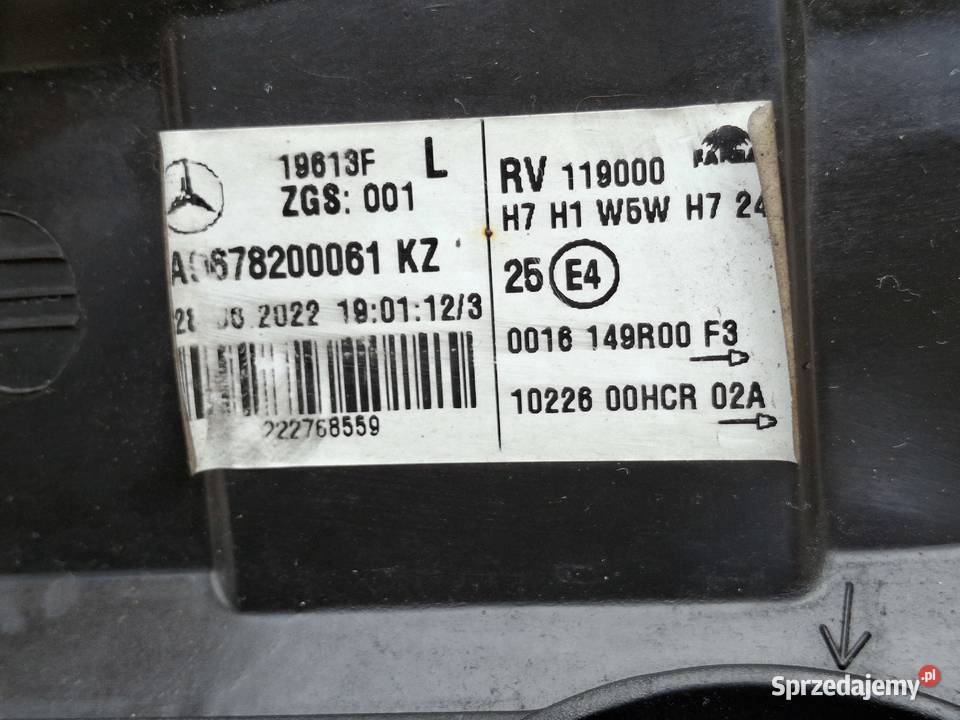 MERCEDES ATEGO LAMPA LEWA REFLEKTOR LEWY Bieleń