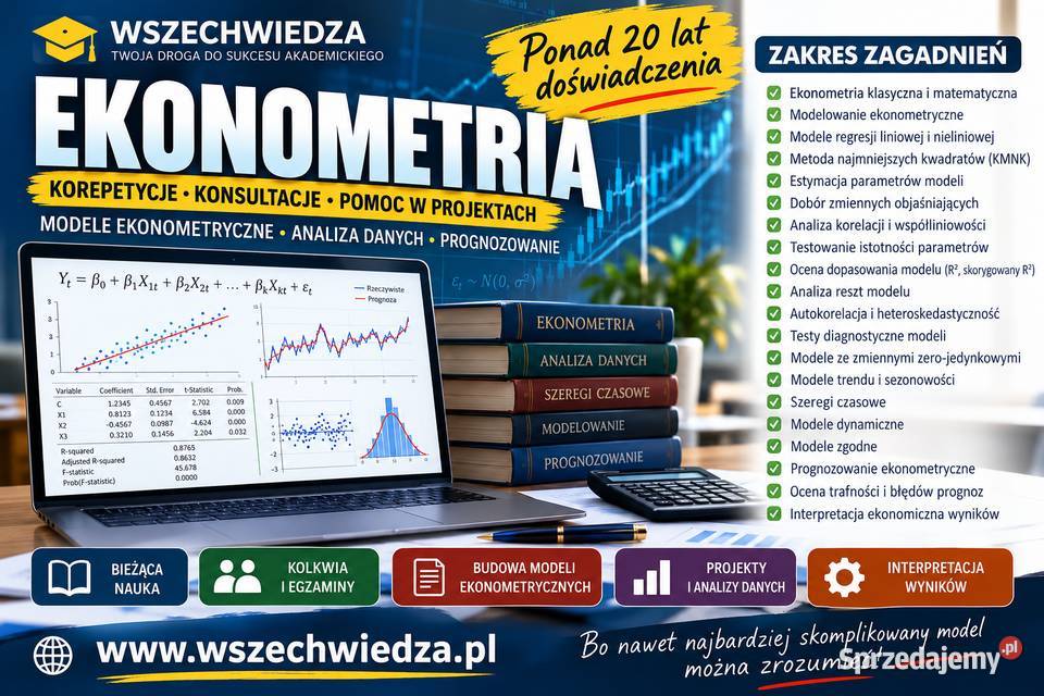 EKONOMETRIA korepetycje modele rozwiązywanie Warszawa