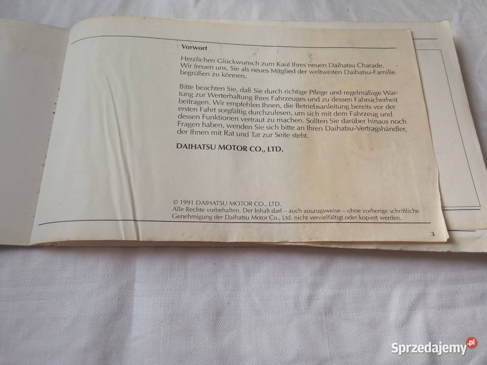 Instrukcja obsługi Daihatsu Charade Szczecin