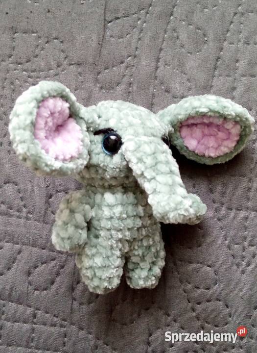 Słonik wykonany na szydełku łódzkie Łask