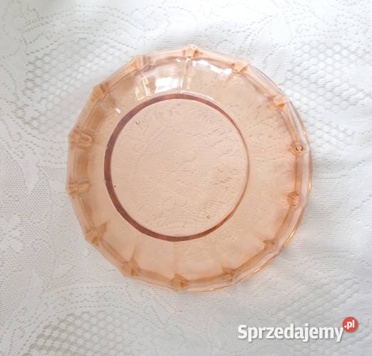 prl szkło rozalinowa misa szklana pudrowa miska Olsztyn