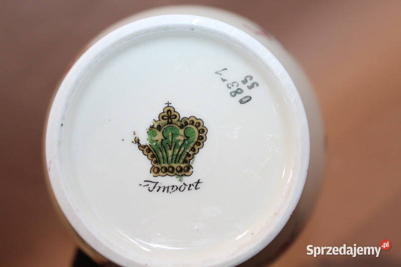 Porcelanowa amfora w kwiaty wys 21 475 Szczecin