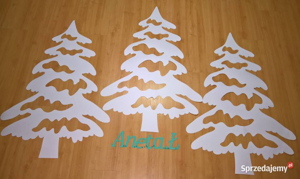 Dekoracje zimowo świąteczne białe z brystolu Garwolin