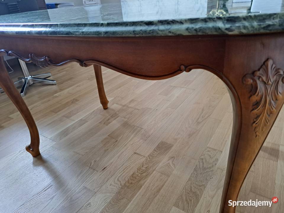 Stolik ława styl ludwikowski marmurowy blat