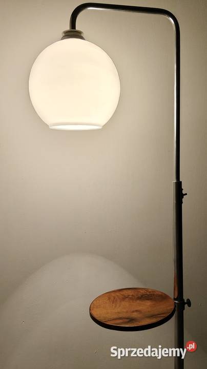 lampa podłogowa art deco modernizm chrom lata łódzkie Radomsko