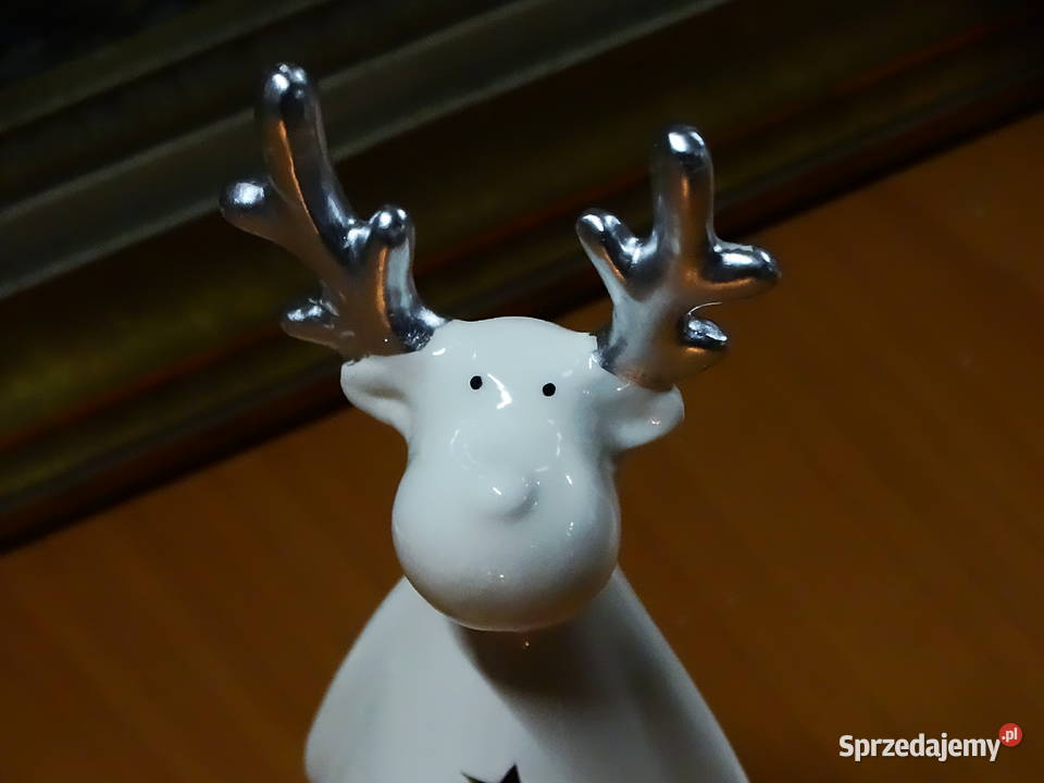 Ceramiczna figurka renifera z podświetlanymi lubelskie Biłgoraj sprzedam