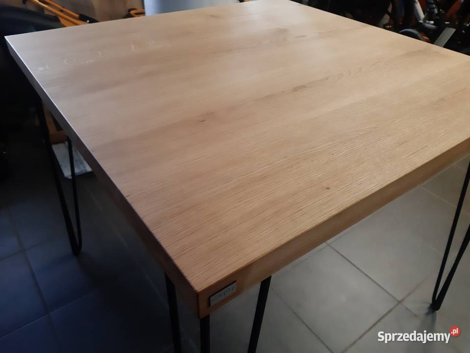 Stół dębowy industrialny hairpin rozkładany Grzybno