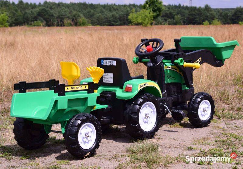 TRAKTOR NA PEDAŁY Z PRZYCZEPĄ I ŁYŻKĄ TR3005z