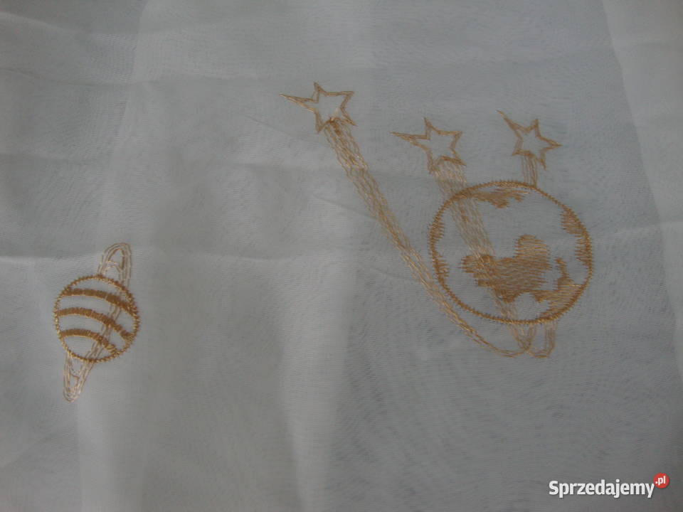 Zasłona ecru złoty motyw taśma 240 x 360 Łomża