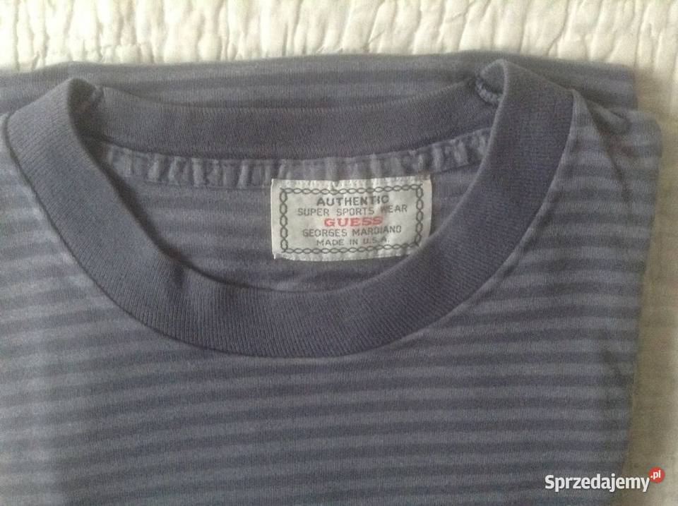 Nowy Tshirt męski 100 baw XL z haftowanym logo Guess Odzież codzienna