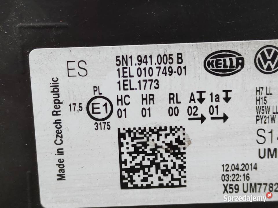 Lampa Lewy Przód Vw Tiguan I Lift 5N1941005B lewe wielkopolskie Pleszew