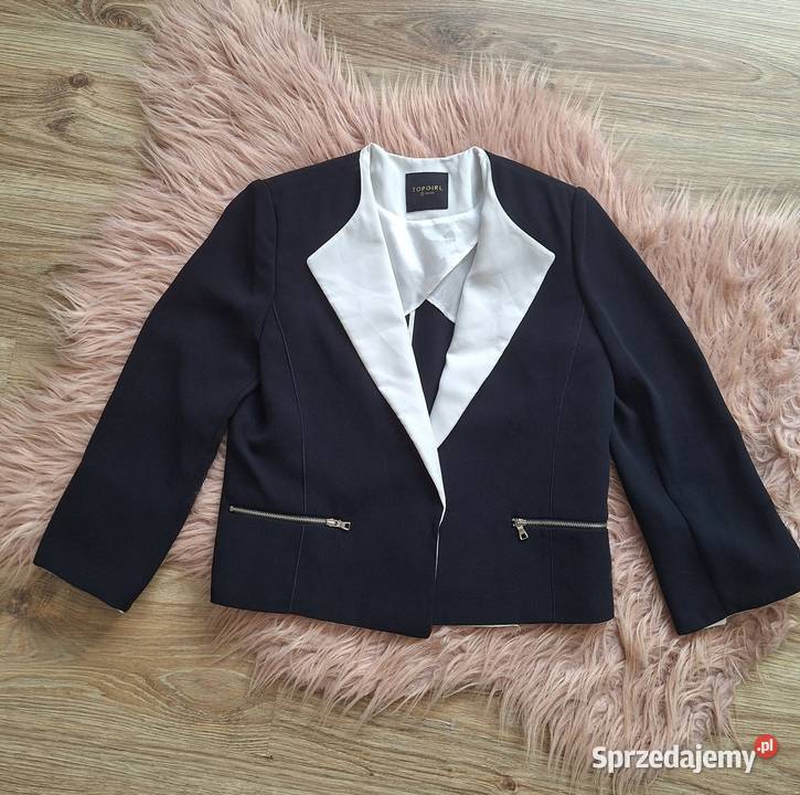 SPrzepiękna krótka ciemna marynarka żakiet Kraków
