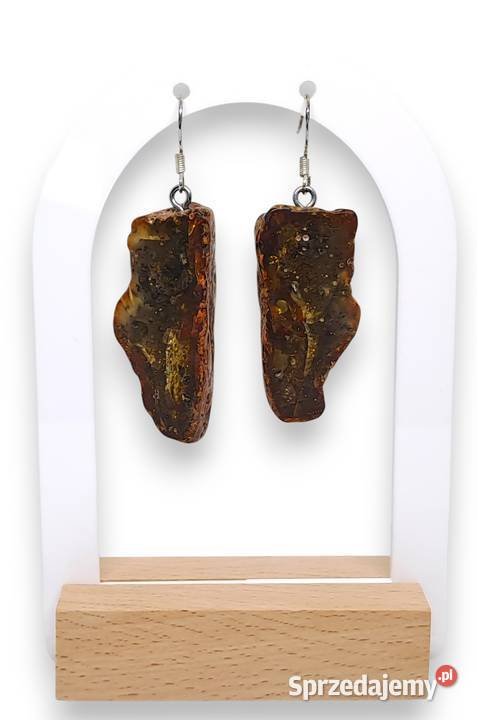 Kolczyki z BURSZTYNU bursztyn bałtycki bryłki mazowieckie Warszawa