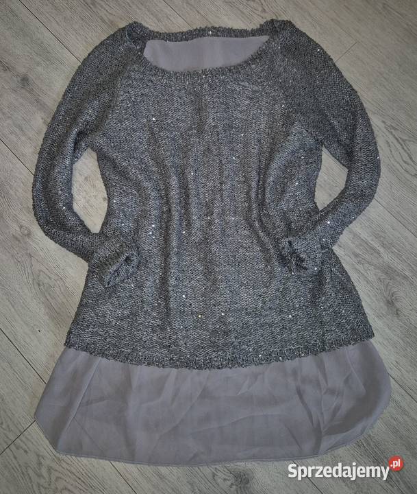 Sweter damski srebrna nitka 38M Łódź