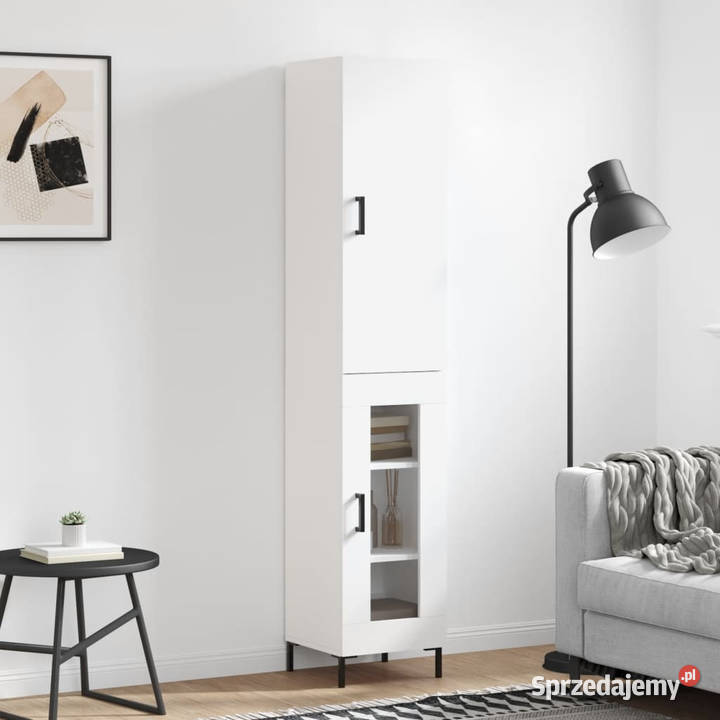 Wysoka szafka biała 345x34x180 materiał Warszawa