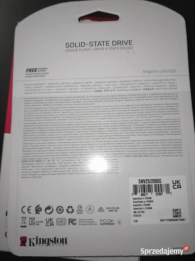 Dysk Kingston NV2 2TB M2 SNV2S2000G Wieliczka