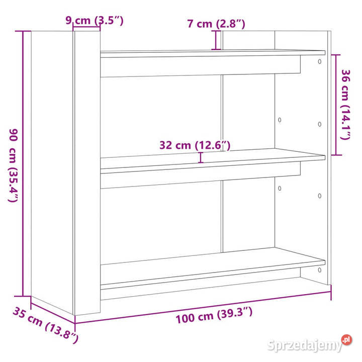 Stolik konsolowy brązowy dąb 100x35x90 WM848478 mazowieckie