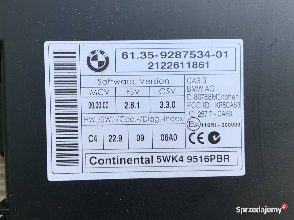 9287534 moduł CAS 3 bmw x1 e84 lift zachodniopomorskie Szczecin