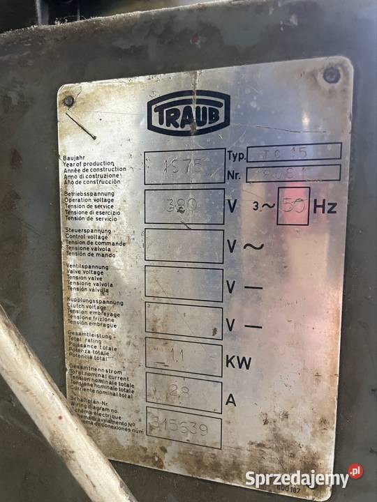 Automat tokarski TRAUB TC15 podajnik materiału Bielany Wrocławskie