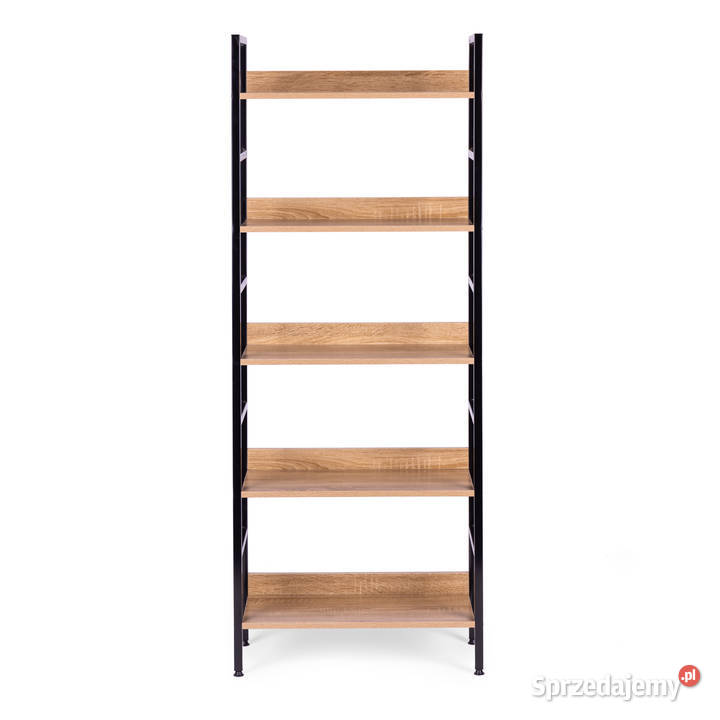 Regał loftowy wysoki 5 półek metal MDF