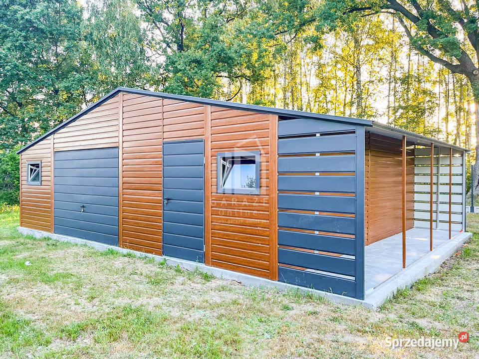 Garaż Blaszany 85x6m Wiata 15x6m Brama Uchylna Sprzedaż